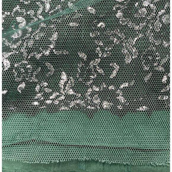 Dessy Collection Womens Size 2 V Neck Soft Tulle Hunter Green Evening Prom Dress - Picture 12 of 15